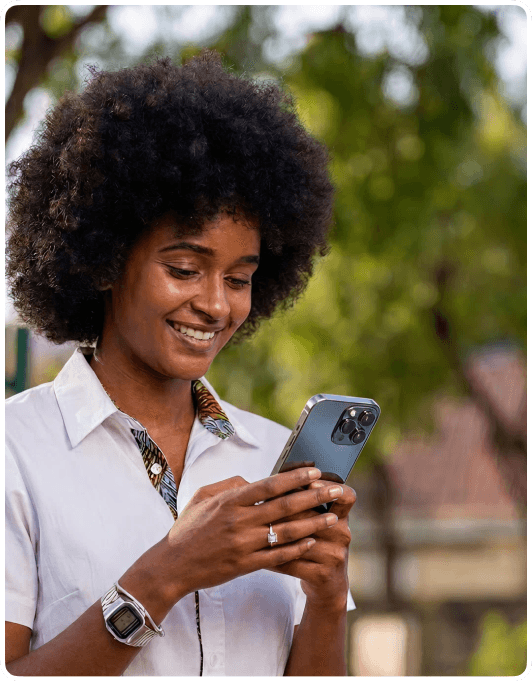 A Vauchly user checking the app